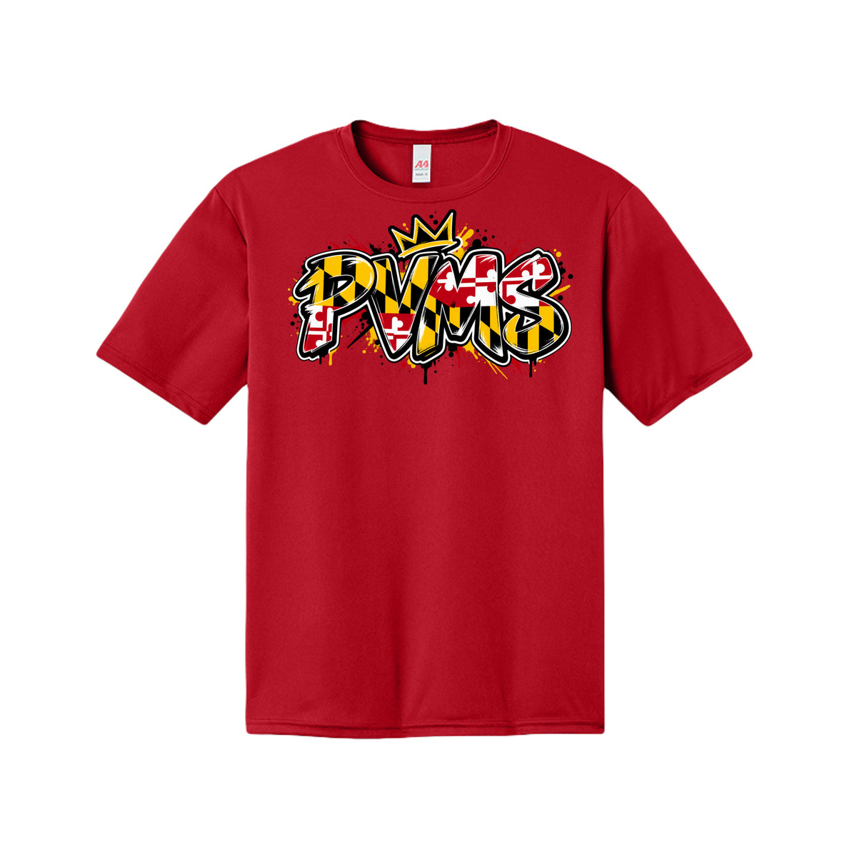 PVMS graffiti Patuxent Valley Middle School Bulldog shirt in red by After the Bell Apparel Co.