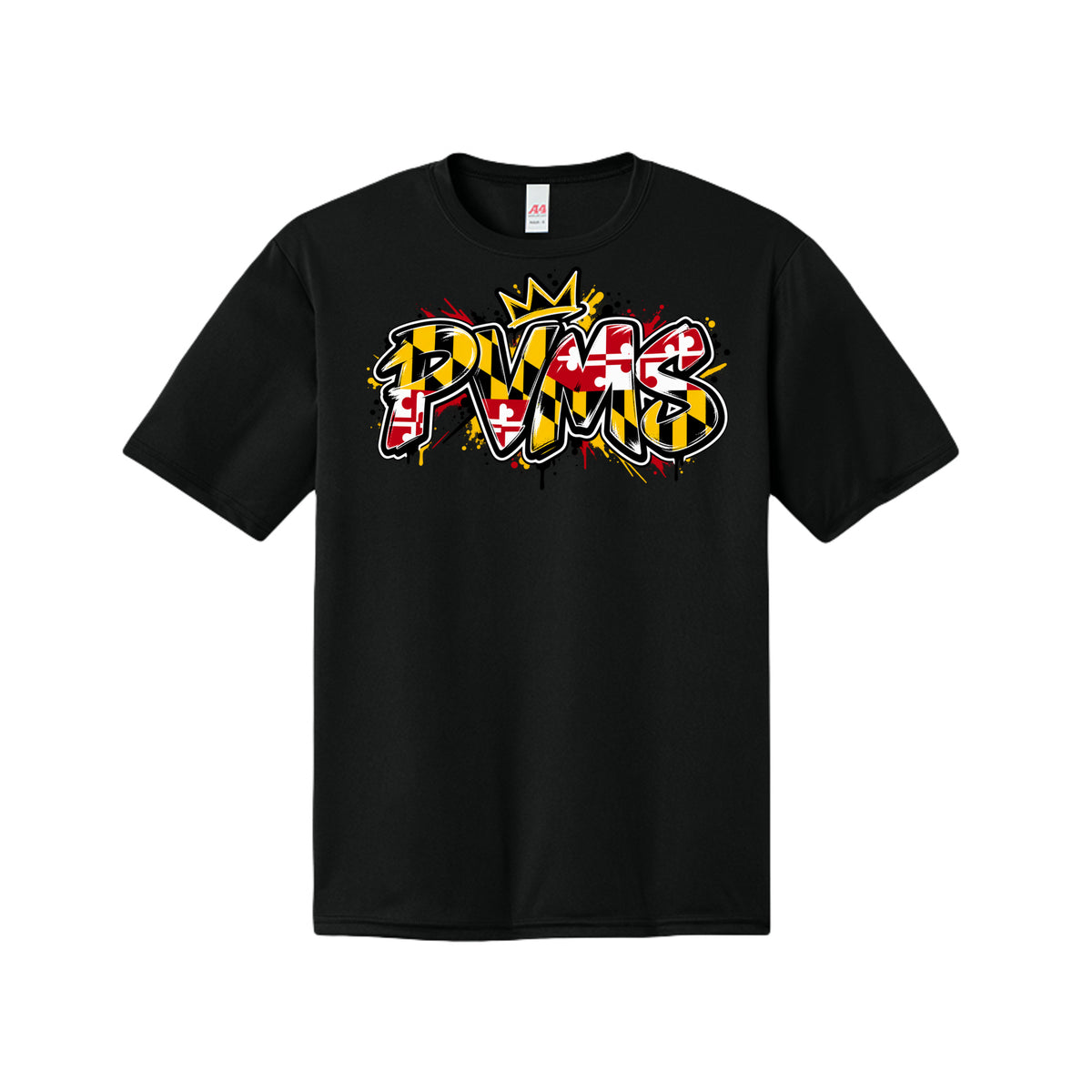 PVMS graffiti Patuxent Valley Middle School Bulldog shirt in black by After the Bell Apparel Co.