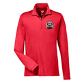 PVMS Bulldog logo Patuxent Valley Middle School quarter zip sweatshirt in red by After the Bell Apparel Co.