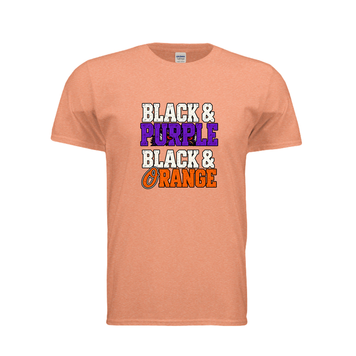 Baltimore sports fan shirt in heather orange by After the Bell Apparel Co.