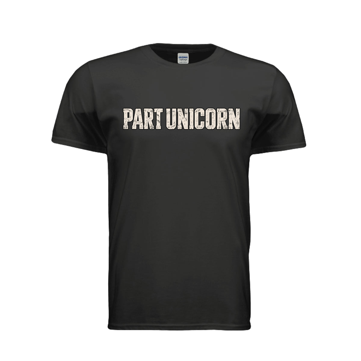 Part Unicorn funny graphic shirt in black by After the Bell Apparel Co. 
